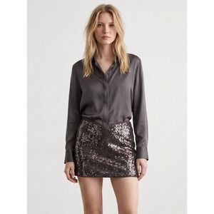 Guess Los Angeles Womens Black Sequin Mini Skirt Size LG‎